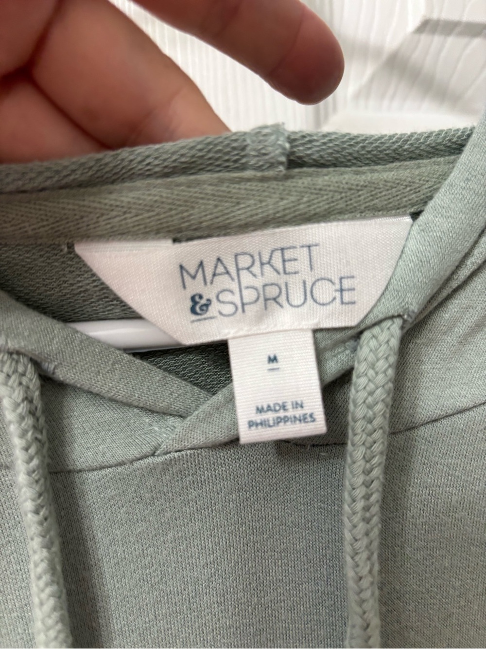 Market & Spruce Mitzi Colorblock Hooded Knit Pullover Thumbhole Top Size Medium - Picture 6 of 9